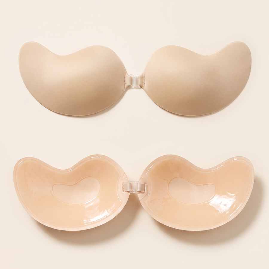Invisible push-up silicone bra in Skin - front and inner adhesive side